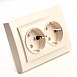 Розетка 2-местная с/з, STEKKER, PST16-9014-02, 250В, 16А с защитной шторкой, серия Эрна, слоновая кость - фото