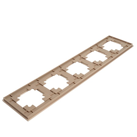 Рамка 5-местная, металл, STEKKER, MFR00-7005-02, серия Катрин, шампань - фото