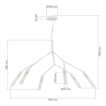 Светильник подвесной Белый/Белый G9 6*5W SLE1129-503-06 - фото