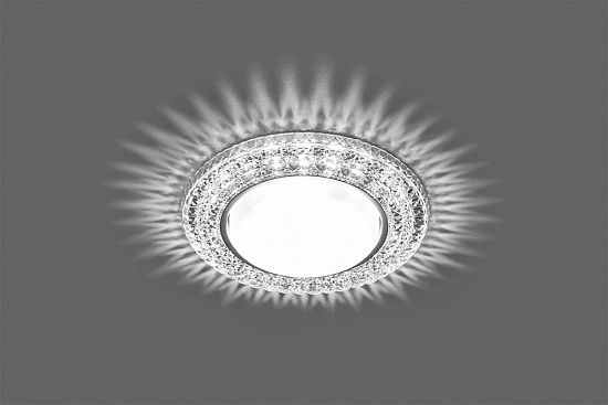 Светильник встраиваемый с белой LED подсветкой Feron CD4020 потолочный GX53 без лампы прозрачный - фото