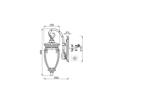 Настенный светильник (бра) Outdoor Fleur O414WL-01BZ - фото