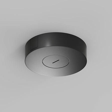 TR5510-BK Накладное основание с возможностью размещения блока питания и подачи питания треку-ремню Belty, серия Base, D205*H50мм, IP20, черный, алюминий - фото