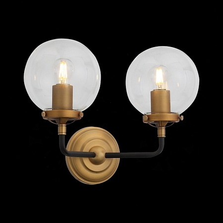 Бра ST-Luce Черный, Золото/Прозрачный E27 2*40W SL234.401.02 - фото