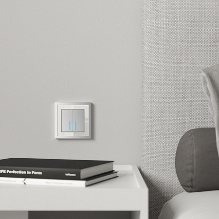 Рамка на 1 пост Baguette (белый/серебро) W0012850 - фото