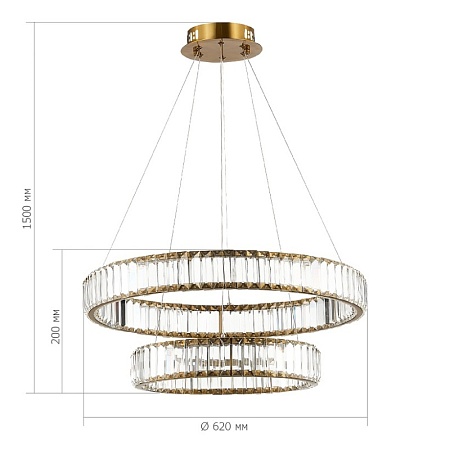 Люстра подвесная ST-Luce Латунь/Прозрачный LED 1*70W 4000K SL1622.303.02 - фото