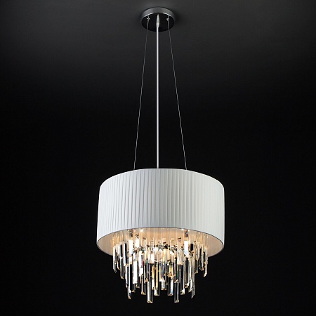 Подвесной светильник Eurosvet 10122/6 белый/прозрачный хрусталь Strotskis Smart (10106/6) - фото