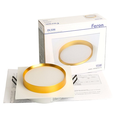 Светильник встраиваемый Feron DL506 потолочный GX53 белый + золото квадрат - фото