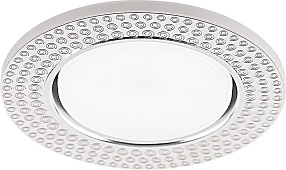 Светильник встраиваемый с белой LED подсветкой Feron CD4029 потолочный GX53 без лампы,  прозрачный, хром