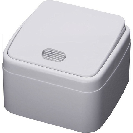 Выключатель 1-клавишный c индикатором STEKKER, PSW10-31-20, открытой установки, 250В, 10А, IP20, серия Basic, белый - фото