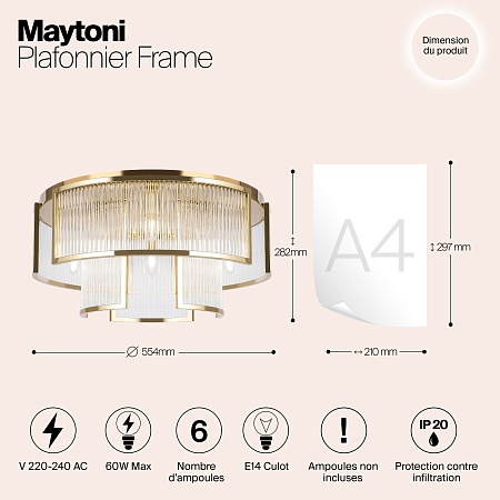 Потолочный светильник Maytoni Frame MOD174CL-06G - фото