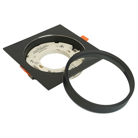 Светильник встраиваемый Feron DL705 потолочный GX70 черный квадрат IP44 - фото