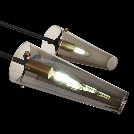 Светильник потолочный ST-Luce Бронза,Черный/Дымчатый E14 6*40W SL1209.302.06 - фото