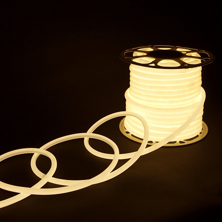 Светодиодный гибкий неон 220 В 9.6 Вт/м 144 Led/м 2835 IP67, круглый дневной белый 4200 K, 50 м Гибкий неон 220V 9,6W 144Led 2835 IP67 круглый дневной белый, 50 м Elektrostandard - фото