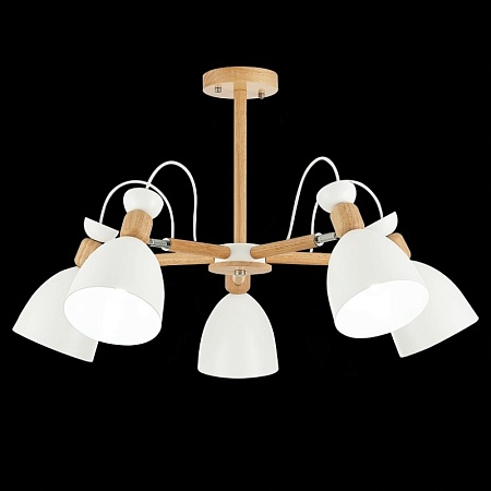 Светильник потолочный Светлое дерево, Белый/Белый E27 5*60W SLE103802-05 - фото