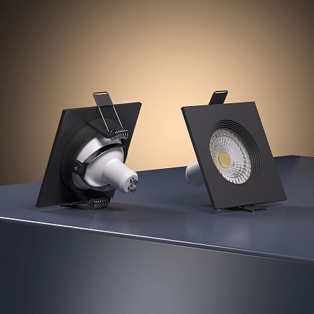 Светильник встраиваемый City GU10 черный 25055/01 Elektrostandard - фото