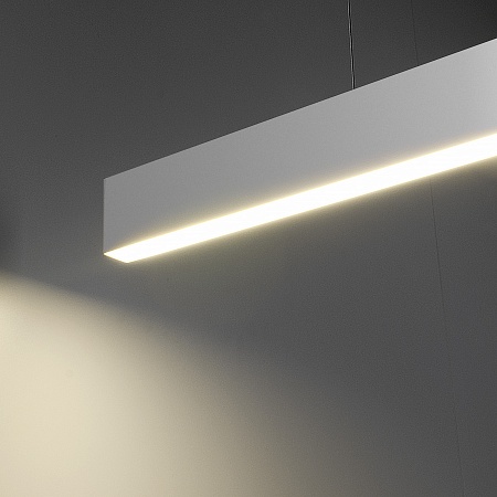 Линейный светодиодный подвесной односторонний светильник 128см 25Вт 4200К матовое серебро 101-200-30-128 - фото