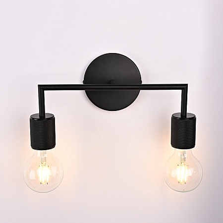 Бра Rh Utilitaire Double Sconce Black Imperiumloft 123263-22 - фото