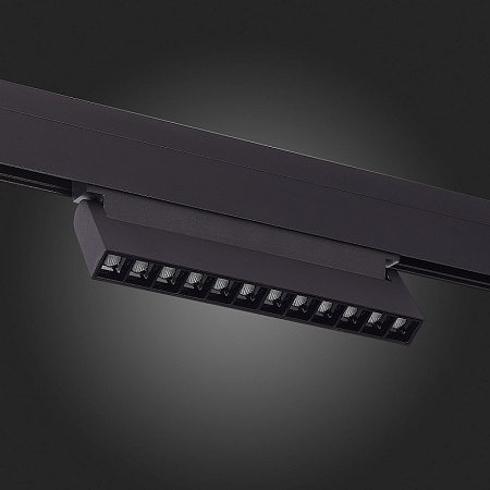 Магнитный трековый светильник Черный LED 1*12W 3000K 1 009Lm Ra>90 36° IP20 L219xW22xH1 ST364.436.12 - фото