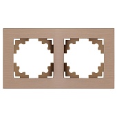 Рамка 2-местная, металл, STEKKER, MFR00-7002-02 , серия Катрин, шампань