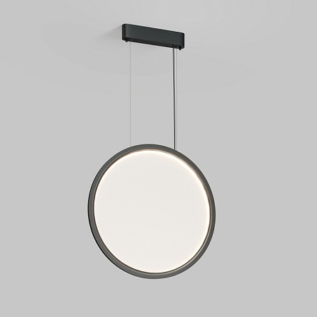 DK6606-BK Подвесной вертикальный светильник Veil со светодиодом H1700 d600 220V 48W 3000-6000K IP20 черный алюминий - фото