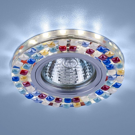 Точечный светильник с LED подсветкой 2195 MR16 SL/MLT зеркальный/мульти Elektrostandard - фото