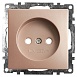 Розетка 1-местная б/з (механизм), STEKKER GLS10-7109-02, 250V, 10А с защитной шторкой, серия Катрин, шампань - фото