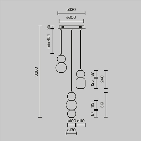 Подвесной светильник Maytoni MOD273PL-L33G3K - фото