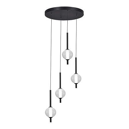 Светильник подвесной ST-Luce Черный/Прозрачное кракелированное стекло LED 4*8,5W 3000K SL6120.403.04 - фото