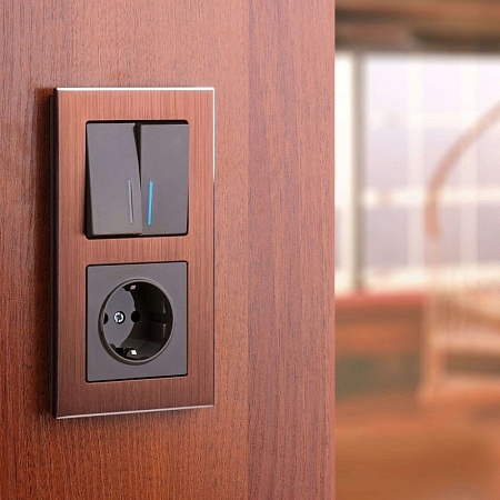 Рамка на 2 поста (коричневый алюминий) W0021714 - фото