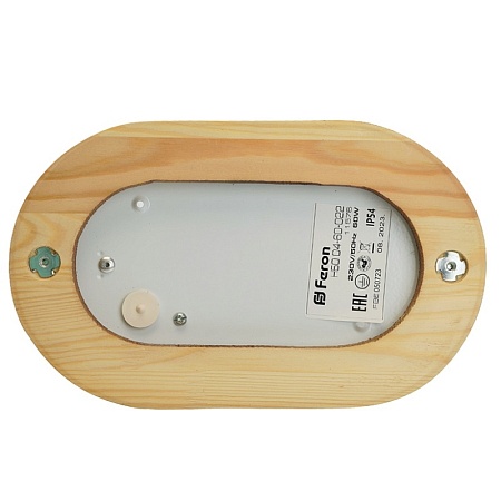 Светильник накладной IP54, 220V 60Вт Е27, дерево, клен, круг, с решеткой, НБО 03-60-012 - фото