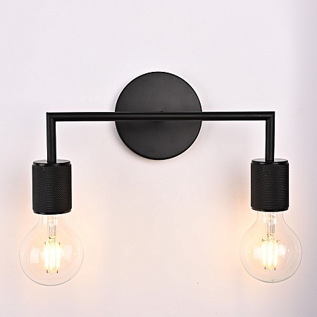 Бра Rh Utilitaire Double Sconce Black Imperiumloft 123263-22 - фото