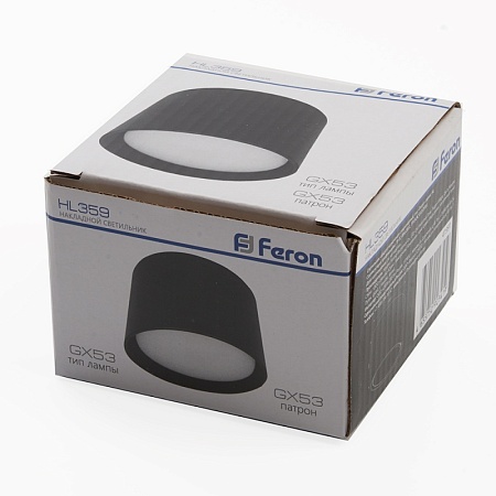 Светильник потолочный Feron HL359 12W, 230V, GX53, черный - фото