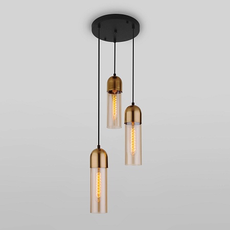 Подвесной светильник Eurosvet 50180/3 янтарный - фото