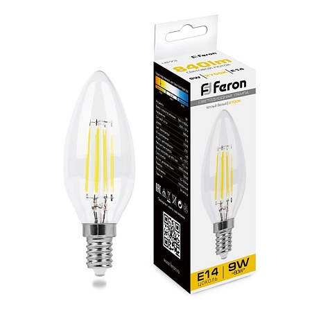 Лампа светодиодная Feron LB-73 Свеча E14 9W 230V 2700K - фото