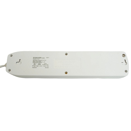 Удлинитель 4-местный c/з 3x1 мм2, 1,8 м, 250В, 10А, 2USB+1Type-C 2,4А, серия Home plus, белый STEKKER HM08-43-02 - фото