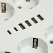 Удлинитель 6-местный c/з 3x1 мм2, 1,8 м, 250В, 10А, 4USB+2Type-C 2,4А, серия Home plus, белый STEKKER HM09-66-02 - фото