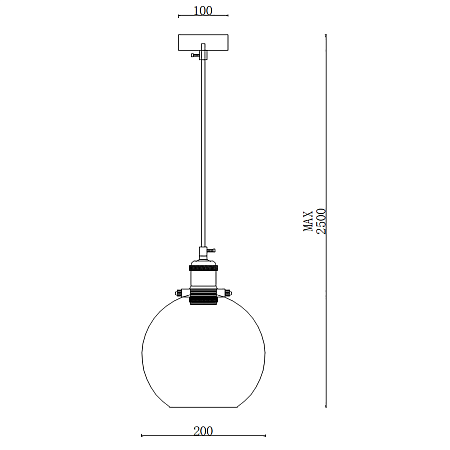 Подвесной Светильник Loft Clear Glass Sphere Cloche Дымчатый Imperiumloft 73694-22 - фото