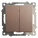 Выключатель 2-клавишный (механизм), STEKKER GLS10-7104-02, 250V, 10А, серия Катрин, шампань - фото