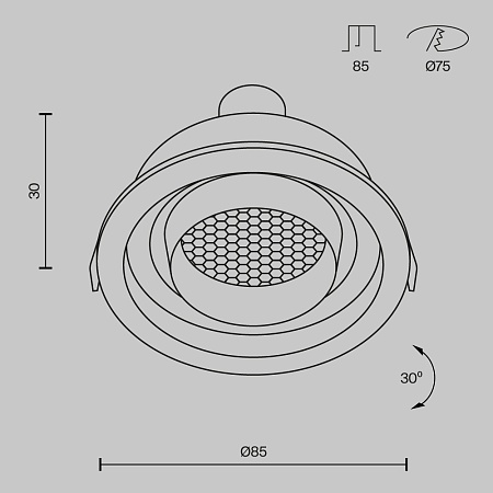 Встраиваемый светильник Technical DL113-GU10-01-RD-W - фото