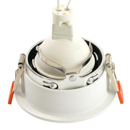 Светильник встраиваемый Feron DL3102 потолочный MR16 G5.3 белый + черный хром - фото