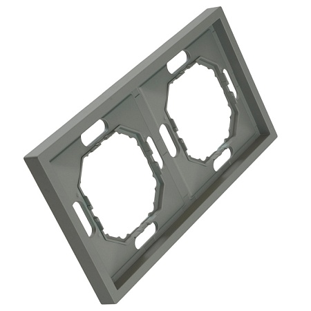 Рамка STEKKER, PFR00-5002-10 2-местная, серия Эмили, платиново-серый, soft touch - фото