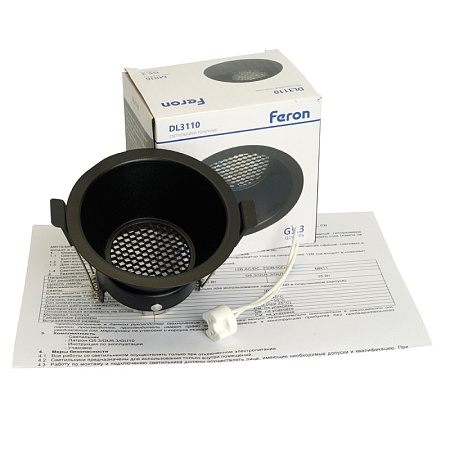 Светильник встраиваемый Feron DL3110 потолочный MR16 G5.3 черный - фото