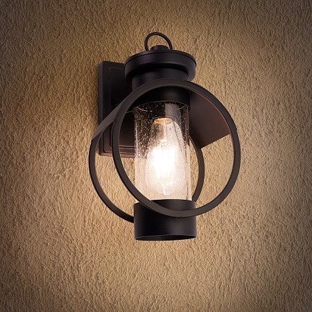 Светильник садово-парковый Feron PL530 на стену вниз 60W E27 230V, черный - фото