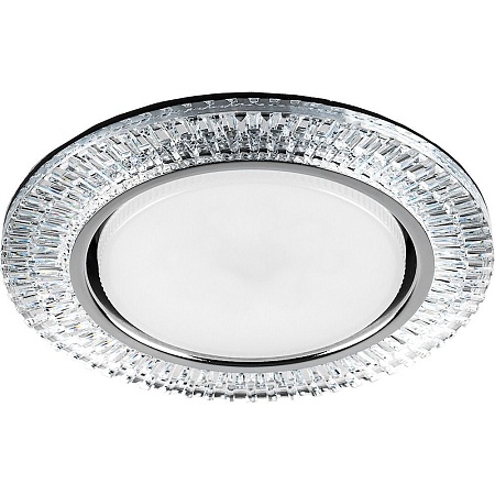 Светильник встраиваемый с белой LED подсветкой Feron CD4033 потолочный GX53 без лампы, прозрачный, хром - фото