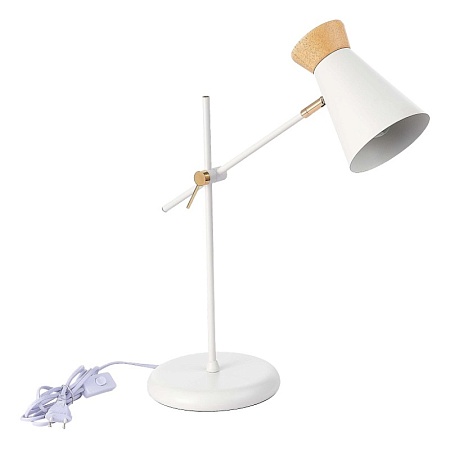 Прикроватная лампа Белый, Золотистый/Белый, Дерево E27 1*60W SLE1252-504-01 - фото