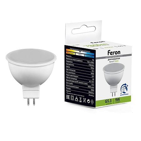 Лампа светодиодная диммируемая Feron LB-561 MR16 G5.3 9W 230V 4000K - фото