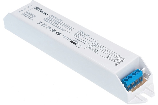 Аппарат пускорегулирующий электронный (балласт), 2*36W T8/G13 230V, EB52 - фото