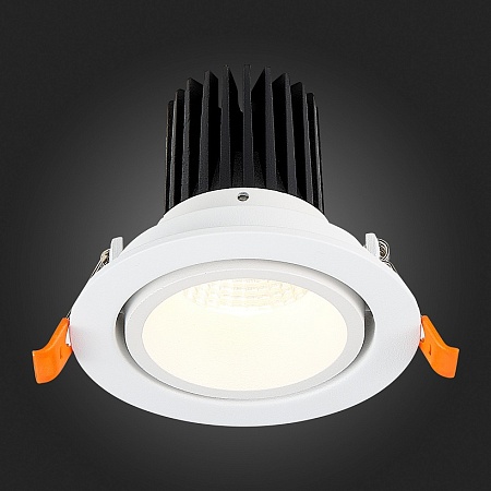Св-к встр. Белый LED 1*10W 3000K 750Lm Ra>90 38° IP20 D102xH85 170-240V ST705.538.10 - фото