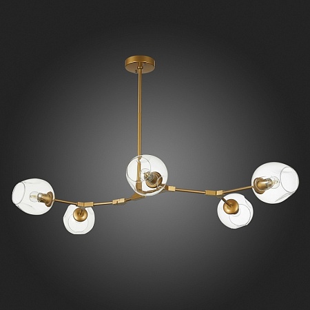 Светильник подвесной Золотистый/Прозрачный E27 5*40W SLE154823-05 - фото