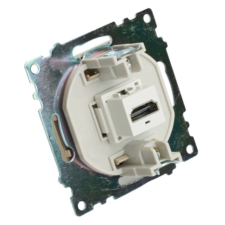 Розетка HDMI 2.1, Type A (механизм), STEKKER, GLS00-7118-08, серия Катрин, золото - фото